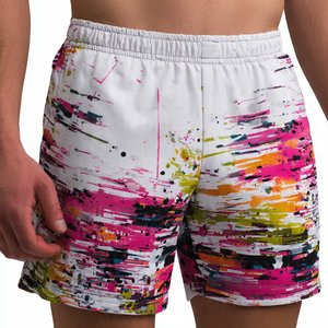 Shorts d'entraînement pour hommes à taille élastique, en polyester 100%, pour le fitness et la sublimation - Product Image 1