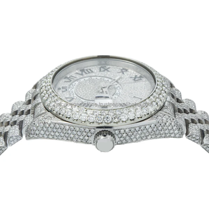 นาฬิกาเพชรแบบกลไกสแตนเลสสำหรับผู้ชายนาฬิกาแฟชั่นประดับเพชรความชัดเจนของ VVS ปรับแต่งได้ - Product Image 4