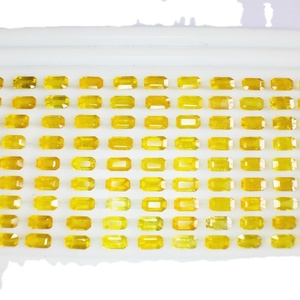 Saphir jaune naturel chauffé et traité 7*5MM qualité AAA et lustre AAA excellente couleur pierres précieuses en vrac parfaites pour les bijoux - Product Image 1