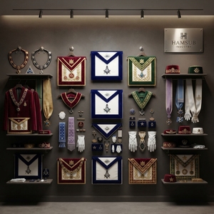 Tablier de cérémonie maçonnique personnalisé brodé – Tablier de loge de franc-maçonnerie avec motif symbolique ajustable - Product Image 5