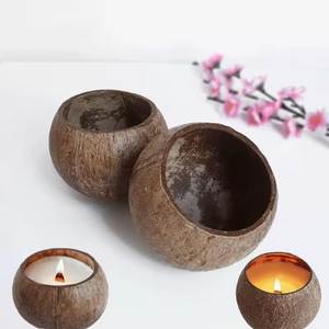 Natural Empty <b>Coconut</b> Shell Candle <b>Cup</b> | Handmade Sustainable Candle Container Factory From Vietnam - Product Image 1