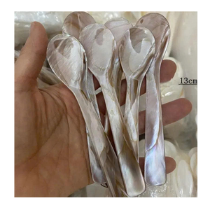 Cuchara de Nácar Natural en Blanco, Cuchara de Concha Hecha a Mano sin Pintar, Cubertería de Concha para Fabricación de Vajillas - Product Image 1