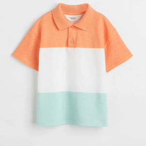 เสื้อโปโลเด็กผู้ชาย ผ้าคอตตอนปิเก้ แขนสั้น ใส่สบาย ระบายอากาศดี คอปกติดกระดุม เหมาะสำหรับเด็กวัยเรียน - Product Image 1