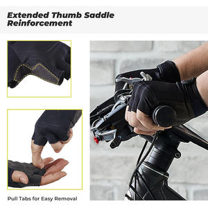 Gants de cyclisme et de musculation pour l'entraînement en salle, gants de vélo pour hommes et femmes, gants sans doigts légers, extensibles, durables et rembourrés - Product Image 4
