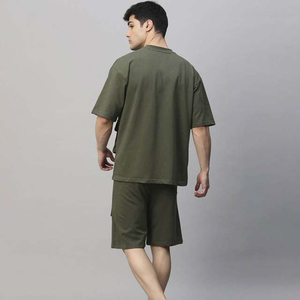 Conjunto de Camiseta y Pantalones Cortos de Punto Casual de Verano para Hombre, Diseño Nuevo de Alta Calidad, 100% Poliéster, Ligero, Transpirable, de Secado Rápido, Ropa Urbana - Product Image 4