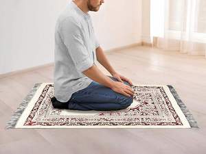 Tapis de prière musulman pliable de luxe, portable, de poche, pour le Ramadan, tapis islamique Sejadeh pour la prière - Product Image 2