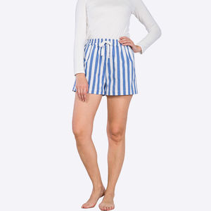 Custom logo Designer Women's Summer Casual Elastic Waist Drawstring Striped Running Shorts for Women - Product Image 2