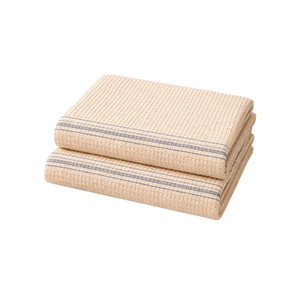 ผ้าเช็ดจานลายวาฟเฟิลสีเบจใหม่ ผ้าฝ้าย 100% ขนาด 50x70 ซม. 250 GSM เป็นมิตรกับสิ่งแวดล้อม ขายส่งจำนวนมาก รับผลิตแบบ OEM - Product Image 1