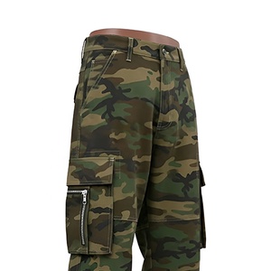 Pantalones Cargo Holgados para Hombre de Alta Calidad al por Mayor, con Efecto Monkey Wash, Bordado de Bigote, Plegables, con Múltiples Bolsillos, Tipo Jeans - Product Image 4