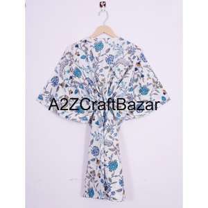 Robe caftan courte en coton pour femmes indiennes, maxi caftan, couvre-maillot de bain pour mamans, vêtements de plage, couvre-maillot de bain de nuit - Product Image 5