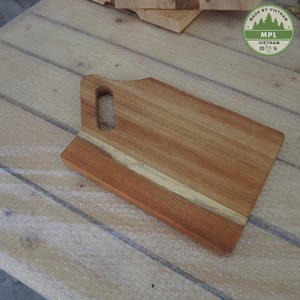 Tabla de cortar de madera de acacia de doble cara personalizable con mango, tabla cuadrada para servir queso y charcutería, superventas - Product Image 3