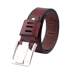 Ceinture décontractée en cuir véritable de vachette, design personnalisé, écologique, avec boucle en acier robuste, motif écossais, moulage monobloc - Product Image 2