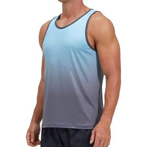 Camiseta sin mangas de punto para hombre, color sólido, cuello redondo, estilo casual, color canela con ribete oscuro - Product Image 2