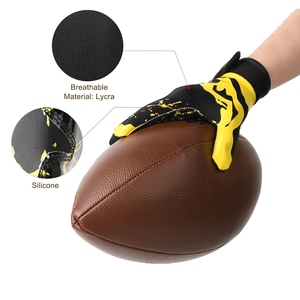 Black Yellow Dripping Pattern <b>Full</b> Finger Breathable PU Gloves Hook & Loop Closure Non <b>Slip</b> Outdoor Unisex All Seasons Use - Product Image 2