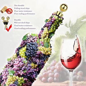 Bouchons de bouteille de vin en métal doré avec joint en caoutchouc et design à bille, option de logo personnalisé pour Noël - Product Image 3
