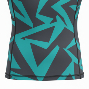 Chemise de sport unisexe à manches longues, protection UV UPF50+, séchage rapide, polyester et nylon, imprimé géométrique gris-vert, pour la natation et le surf - Product Image 5