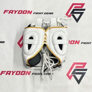 Protège-tête de boxe thaïlandaise sur mesure pour l'entraînement aux arts martiaux, fabriqué en cuir par un designer - Product Image 2