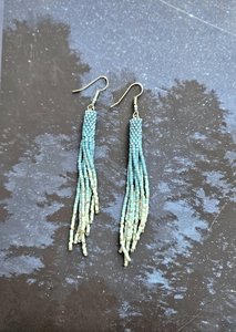 Bohemian Tassel <b>Drop</b> Earrings Women's Turquoise Beaded Alloy Antique Bronze Plated Fashion Jewelry Party Style By UO INDIA - Product Image 2
