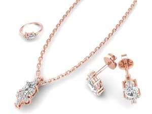 REYES Factory Wholesale Price 925 Sterling Silver GRA Certified Moissanite Necklace Earrings <b>Sets</b> For <b>Women</b> Luxury Wedding Gift - Product Image 1