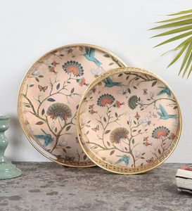 Hermoso Juego de Bandeja y Jarra Pichwai de Hierro Forjado a Mano de Jaipurios, 8 Pulgadas, Impresión UV, Regalo Corporativo de Lujo para Diwali - Product Image 3