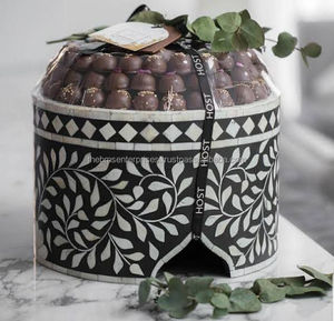 Soporte de Chocolate gris hecho a mano de excelente calidad, herramientas de pastel con incrustaciones de hueso Floral, bandeja de alta visibilidad, decoración de fiesta, postre - Product Image 2