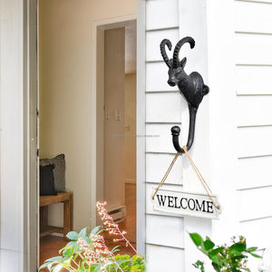 Antelope Head Cast Iron Single <b>Coat</b> <b>Hook</b> Set Rustic White <b>Wall</b> Decorative Vintage <b>Hooks</b> <b>for</b> Bathroom Kitchen Towel Hanger Key - Product Image 6