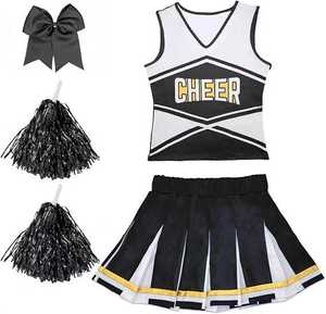 Tenues d'entraînement de cheerleading 100 % polyester à séchage rapide, prix bas, vente en gros, uniformes de cheerleading personnalisés, ensembles pour filles, design imprimé - Product Image 2