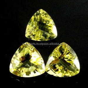 Pierre de quartz citron naturel de 3 mm, taille triligne facettée, qualité supérieure, pierre précieuse en vrac pour bijoux personnalisés et accessoires DIY - Product Image 2