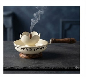 Juego de Incensario Portátil de Latón con Base de Madera de Nogal y Recolector de Cenizas para el Hogar - Product Image 5