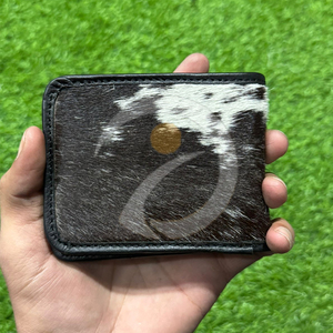 Portefeuille en cuir de vachette naturel fait main, fin et pliable, porte-cartes, portefeuille en cuir au look organique unique - Product Image 1