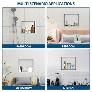 Níquel cepillado 15 \ "X 13 \" Estantes de baño de nicho de ducha de acero inoxidable - Product Image 6