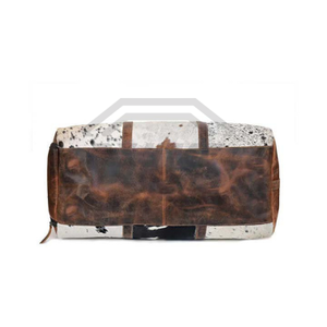 New Western Real Cowhide <b>Fur</b> Leather 2026 Arrival Customizable Waterproof Multi-Functional Travel Sport Men Duffel Bag Custom - Product Image 2