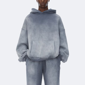 Sudaderas con Capucha para Hombre, 100% Algodón, con Pedrería, Estilo Oversize, Personalizadas, Lavado Ácido, Estampado Puff, Bolsillos, Alta Calidad 2026 - Product Image 2