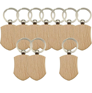 Wood Keychain Rectangle Shape Portable <b>Keyring</b> Set 10 Pcs Wooden Tags Metal <b>Rings</b> Eco-Friendly Customizable Bottle Opener - Product Image 5