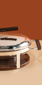 ถาดอุ่นอาหารบุฟเฟ่ต์ทรงรีพรีเมียม สแตนเลสสตีล พร้อมขาตั้งไม้ ลายตอกแบบมืออาชีพ สำหรับโรงแรมและงานจัดเลี้ยง - Product Image 3