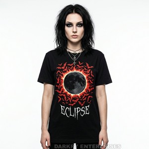 T-shirt personnalisé pour femme avec imprimé chauve-souris néon, style E-girl, motif graphique, thème nocturne, en coton, vente en gros - Product Image 5