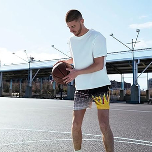 Pantalones Cortos de Baloncesto para Hombre, Malla Transpirable, Cintura Elástica con Cordón, Bolsillos Laterales, Sublimación, Impresión Digital 3D, Proveedor - Product Image 3