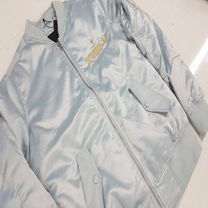 Blouson bomber camouflage bleu clair pour homme, coupe classique, imperméable, coupe-vent, fermeture éclair, extérieur en nylon/coton - Product Image 2