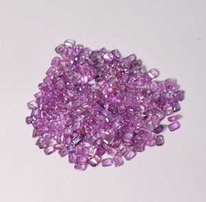 Lote de piedras preciosas de zafiro rosa natural, corte esmeralda, pequeñas, calibradas, sueltas, para la elaboración de joyas. - Product Image 1