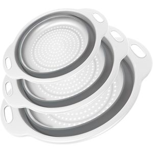 Juego de 3 Coladores Plegables Resistentes de PP+TPE, Escurridores de Cocina Plegables que Ahorran Espacio con Base Antideslizante - Product Image 1