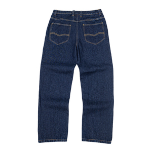 Jean décontracté bleu vintage coupe droite délavé pour homme style streetwear - Product Image 2