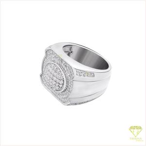 Anillo Ovalado de Lujo para Hombre en Plata de Ley 925 con Diamante Moissanita y Estilo de Piedra Brillante para Negocios de Joyería al por Mayor - Product Image 2