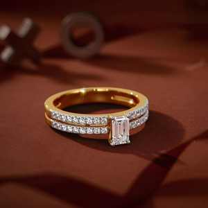 Anillos de Joyería Fina para Mujer, Plata de Ley 925, Chapados en Oro Blanco, Anillo de Compromiso, Boda, con Diamante Moissanita Natural VVS - Product Image 1