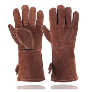 Guantes de Trabajo de Seguridad para Soldadura MIG de Cuero Vacuno de Manga Larga, Aislantes, Flexibles y de Alta Resistencia, en Oferta - Product Image 1