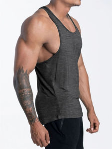 Men's Quick Dry Tank Top for Gym Fitness Casual Skinny <b>Stringer</b> Singlet <b>Vest</b> Solid Knitted Fabric Men's Casual Sleeveless Shirt - Product Image 4