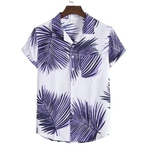 Men's Summer Breathable Custom Print Hawaiian Floral Beach <b>Shirts</b> Smart Casual <b>Short</b> <b>Sleeve</b> Polyester/Cotton <b>Dress</b> <b>Shirts</b> - Product Image 6