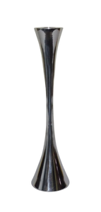 Porte-bougie en métal argenté, base conique haute, centre de table pour mariage, décoration de table à domicile - Product Image 3