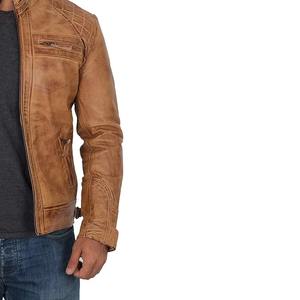 Veste en cuir véritable pour homme, design personnalisé, style nouveau, en cuir de vache original, veste d'hiver chaude en toile marron, imperméable et coupe-vent - Product Image 2