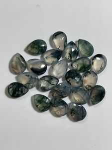 Gema de Ágata Musgosa Natural Facetada en Forma de Pera, Tamaño Calibrado 10x14 MM - Product Image 6