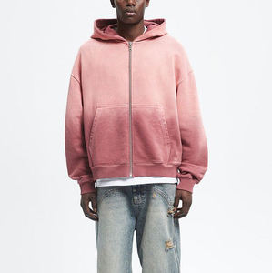 Sudaderas con capucha pesadas de algodón 100% con cremallera, estilo streetwear, oversize, con logo personalizado, lavado a la piedra, para hombre, ropa de invierno, venta al por mayor - Product Image 6
